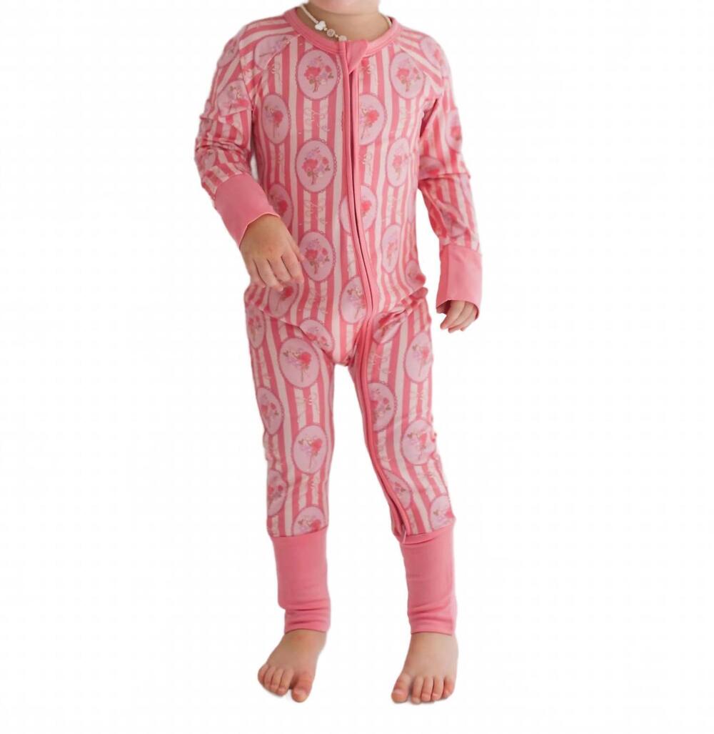 NEW IN MY JAMMERS zipper romper in pink blaire